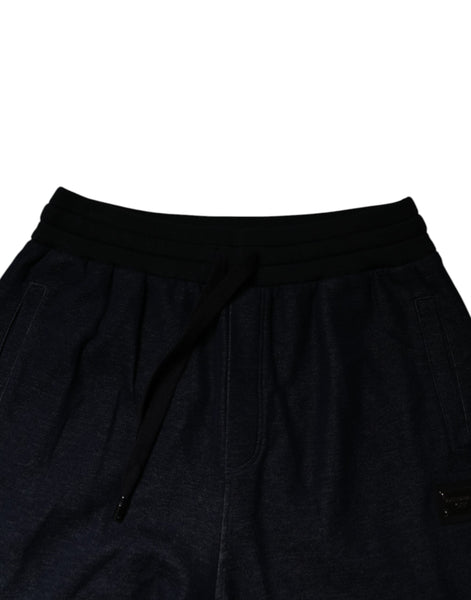 Dolce & Gabbana Black Jacquard Jogger Men Sweatpants Pants Dolce & Gabbana