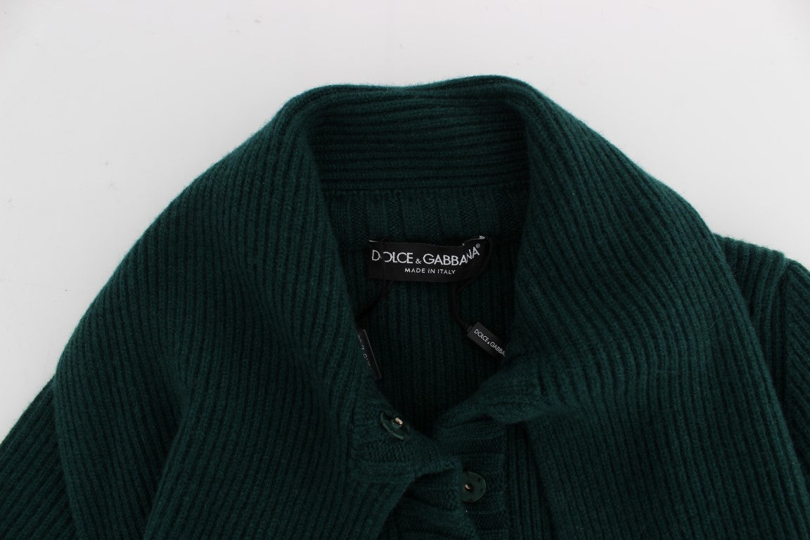 Dolce & Gabbana Green Knitted Cashmere Cardigan Dolce & Gabbana