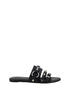 Balenciaga Black Calf Leather Bos Taurus Flat Sandals Balenciaga