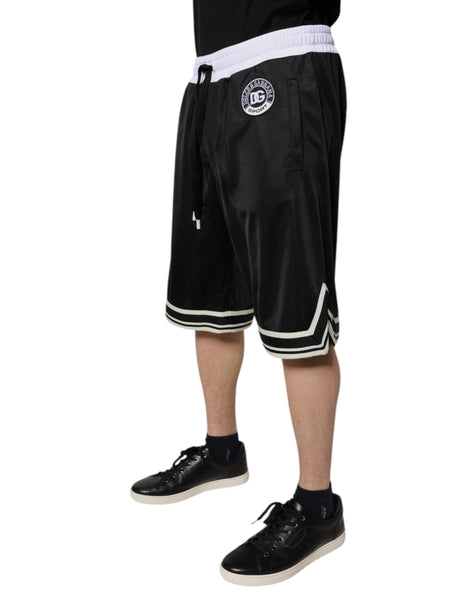 Dolce & Gabbana Black White Men Bermuda Sweatshorts Shorts Dolce & Gabbana