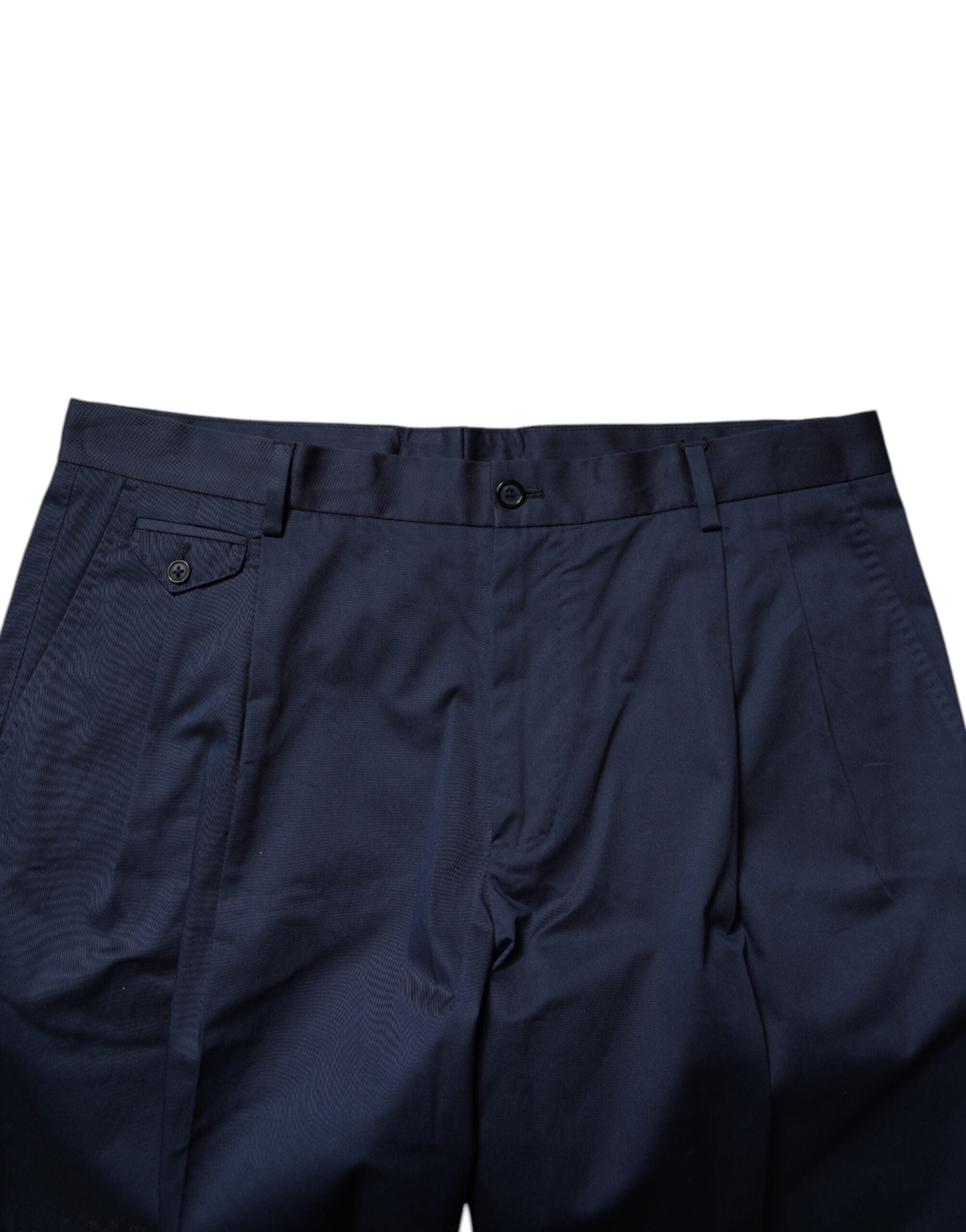 Dolce & Gabbana Dark Blue Cotton Mid Waist Men Bermuda Shorts Dolce & Gabbana