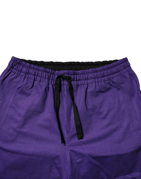 Dolce & Gabbana Purple Cotton Men Bermuda Sweatshorts Shorts Dolce & Gabbana