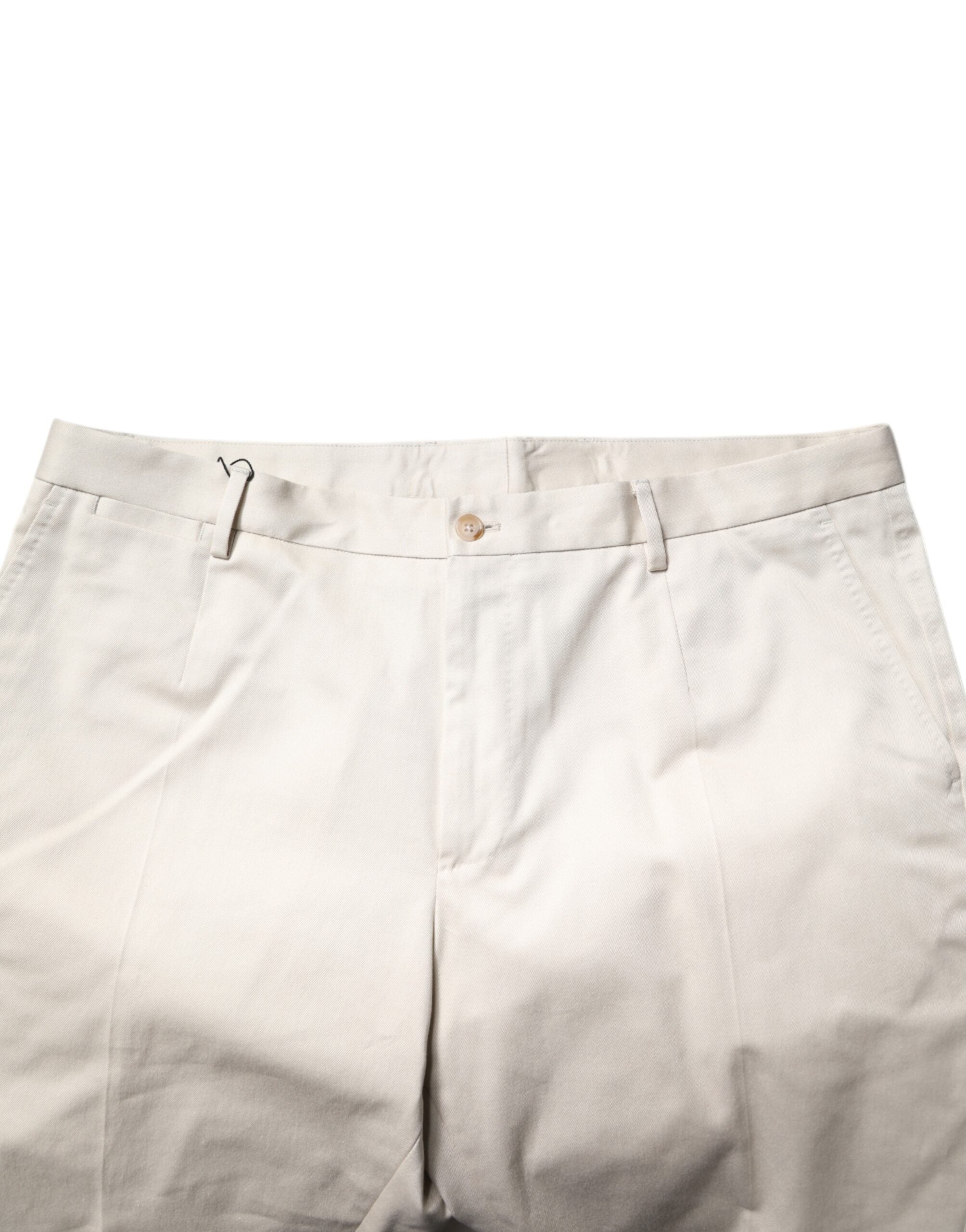 Dolce & Gabbana Beige Cotton Stretch Mid Waist Bermuda Shorts Dolce & Gabbana