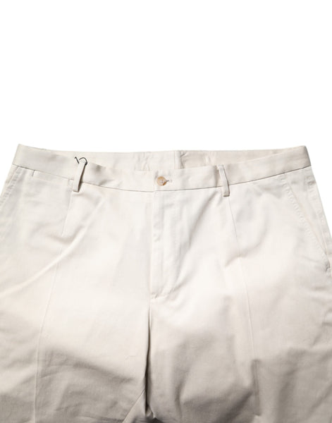 Dolce & Gabbana Beige Cotton Stretch Mid Waist Bermuda Shorts Dolce & Gabbana
