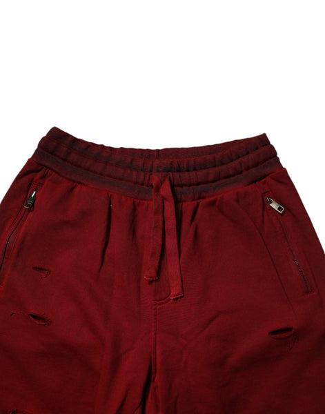 Dolce & Gabbana Bordeaux Cotton Bermuda Men Sweatshorts Shorts Dolce & Gabbana