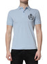 Dolce & Gabbana Sky Blue Cotton Crown Collared Polo T-shirt Dolce & Gabbana