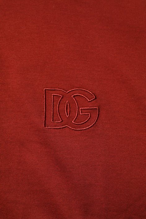 Dolce & Gabbana Red Cotton DG Logo Collared Men Polo T-shirt Dolce & Gabbana
