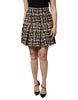 Dolce & Gabbana Multicolor High Waist Tartan Tweed Mini Skirt Dolce & Gabbana