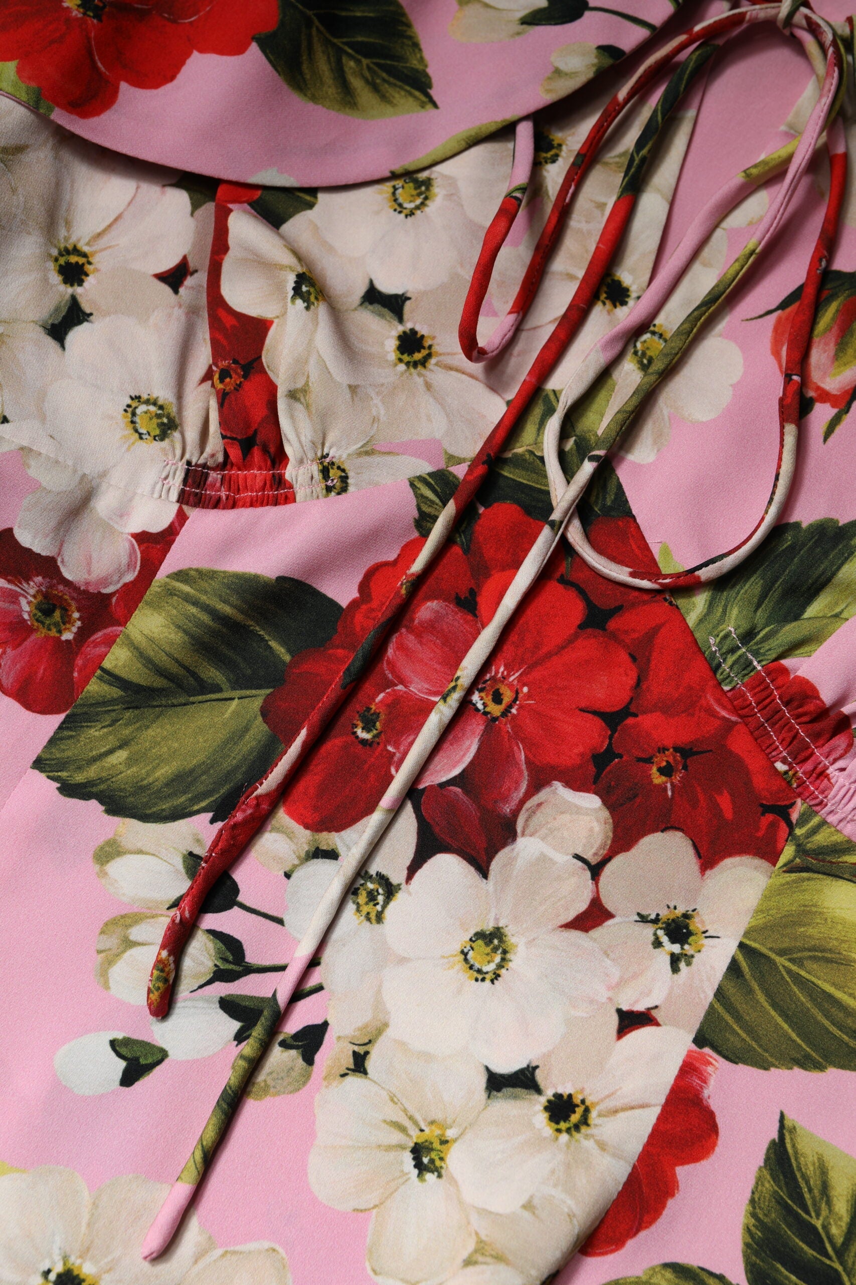 Dolce & Gabbana Pink Floral Silk Short Sleeves Blouse Top Dolce & Gabbana