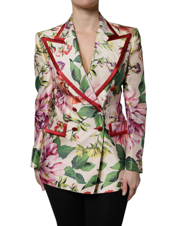 Dolce & Gabbana Multicolor Floral Double Breasted Jacket Dolce & Gabbana