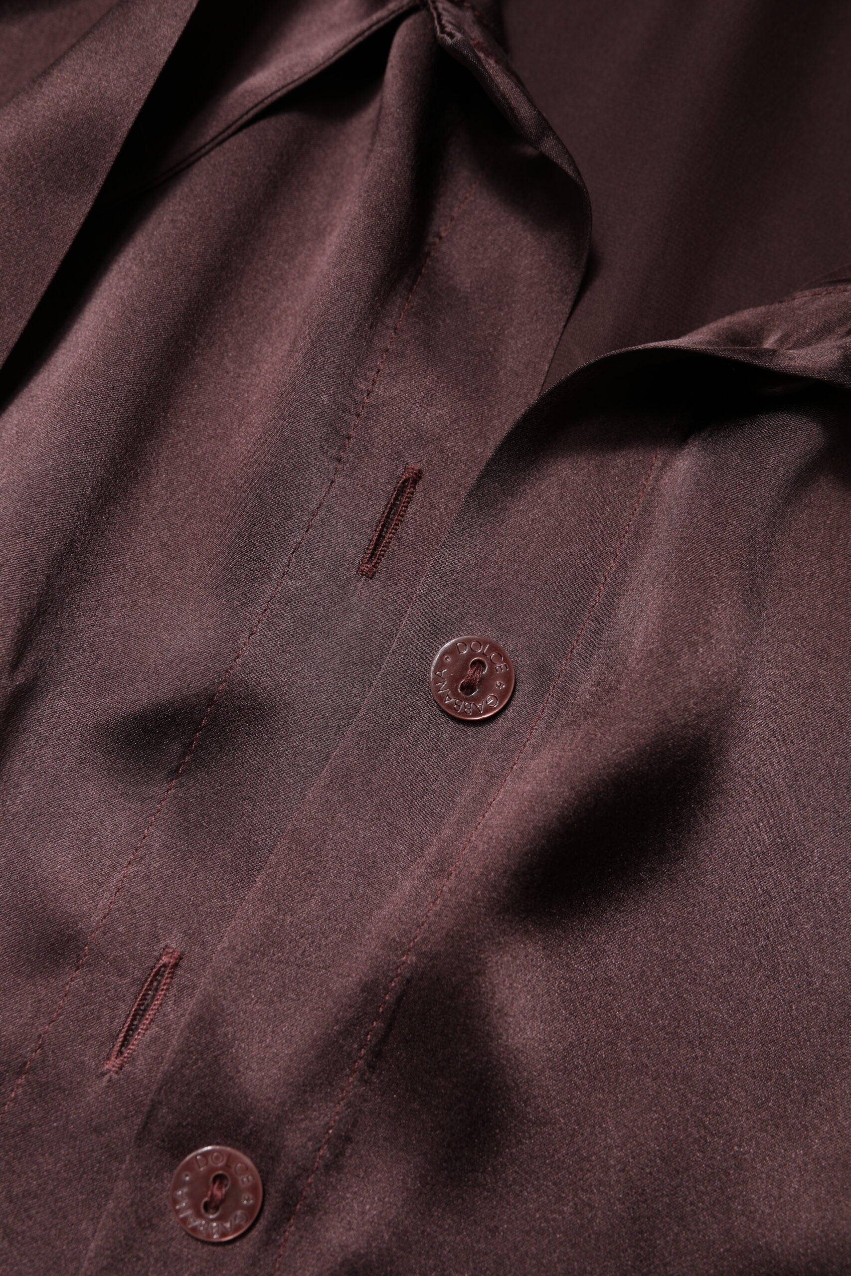 Dolce & Gabbana Brown Ascot Collar Long Sleeve Blouse Top Dolce & Gabbana