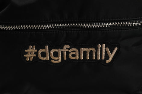 Dolce & Gabbana Black Nylon #DGFAMILY Embellished Backpack VULCANO Bag