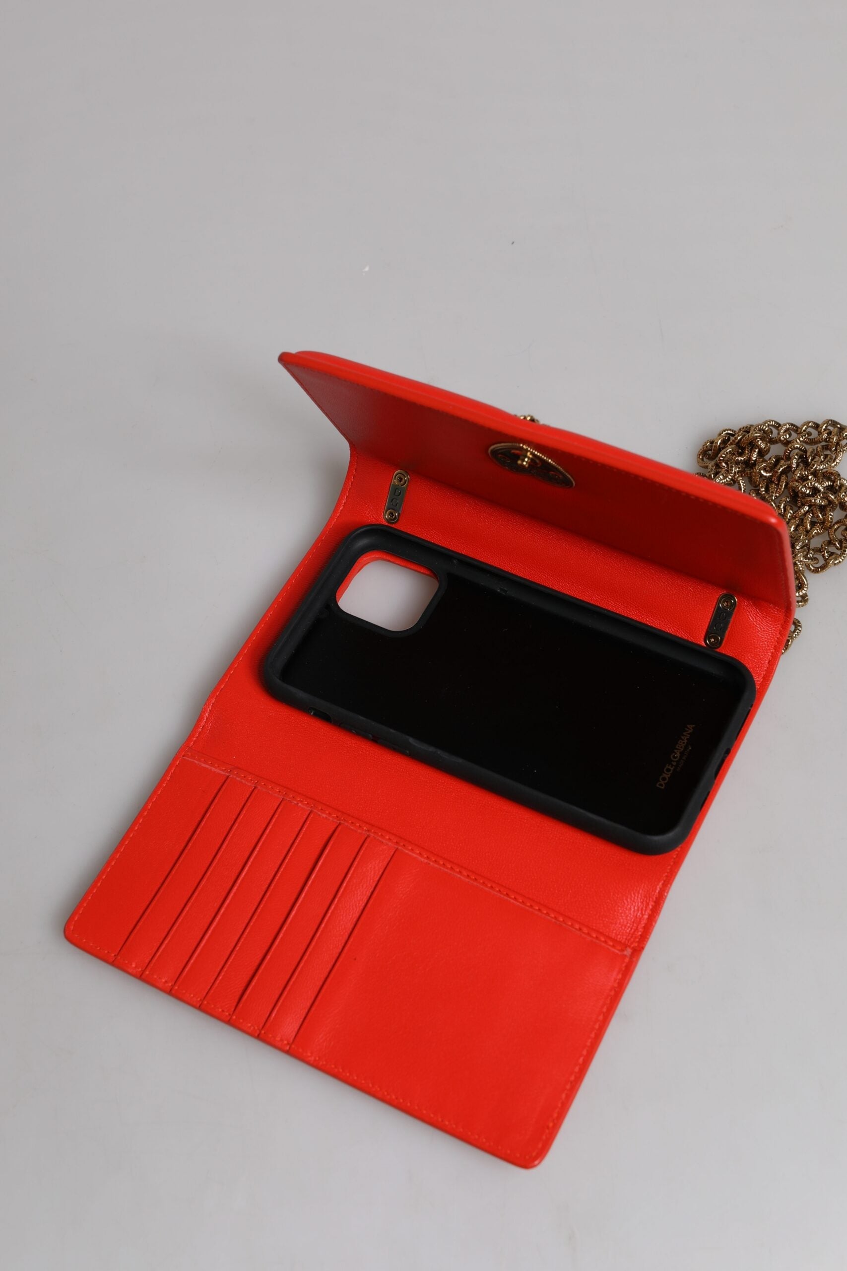 Dolce & Gabbana Red Quilted Devotion Crossbody Chain Phone Cover Bag Dolce & Gabbana