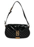 Versace Black Calf Leather Quilted Shoulder Strap Bag Versace