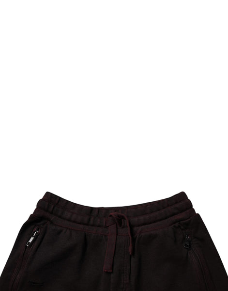 Dolce & Gabbana Maroon Cotton Sweatshorts Men Bermuda Shorts Dolce & Gabbana
