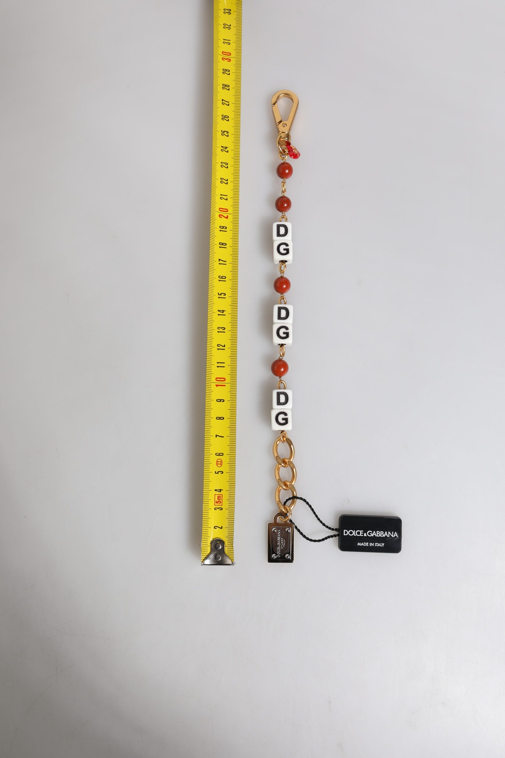 Dolce & Gabbana Multicolor Gold Tone Brass Chain DG Logo Dice Bracelet Dolce & Gabbana