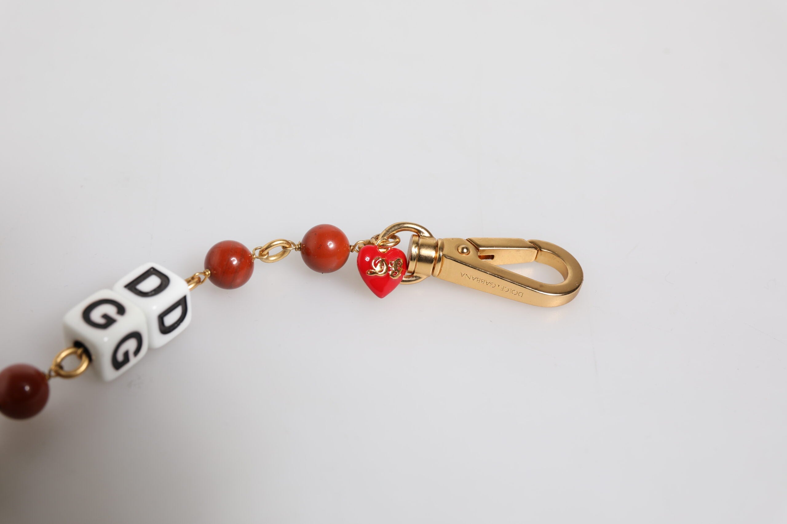 Dolce & Gabbana Multicolor Gold Tone Brass Chain DG Logo Dice Bracelet Dolce & Gabbana