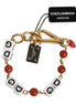 Dolce & Gabbana Multicolor Gold Tone Brass Chain DG Logo Dice Bracelet Dolce & Gabbana