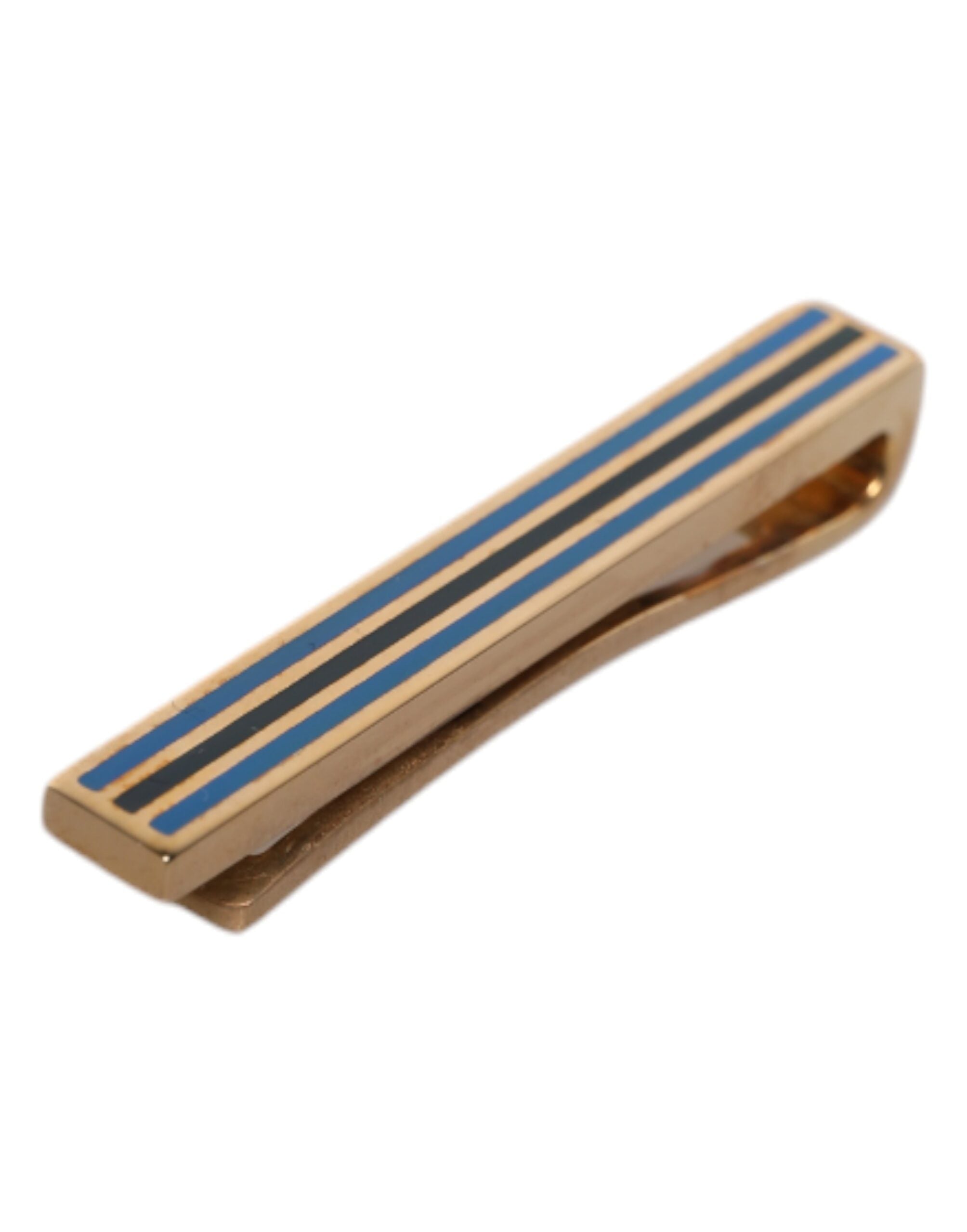 Dolce & Gabbana Gold Tone Brass Logo Branded Tie Clip Bar Dolce & Gabbana