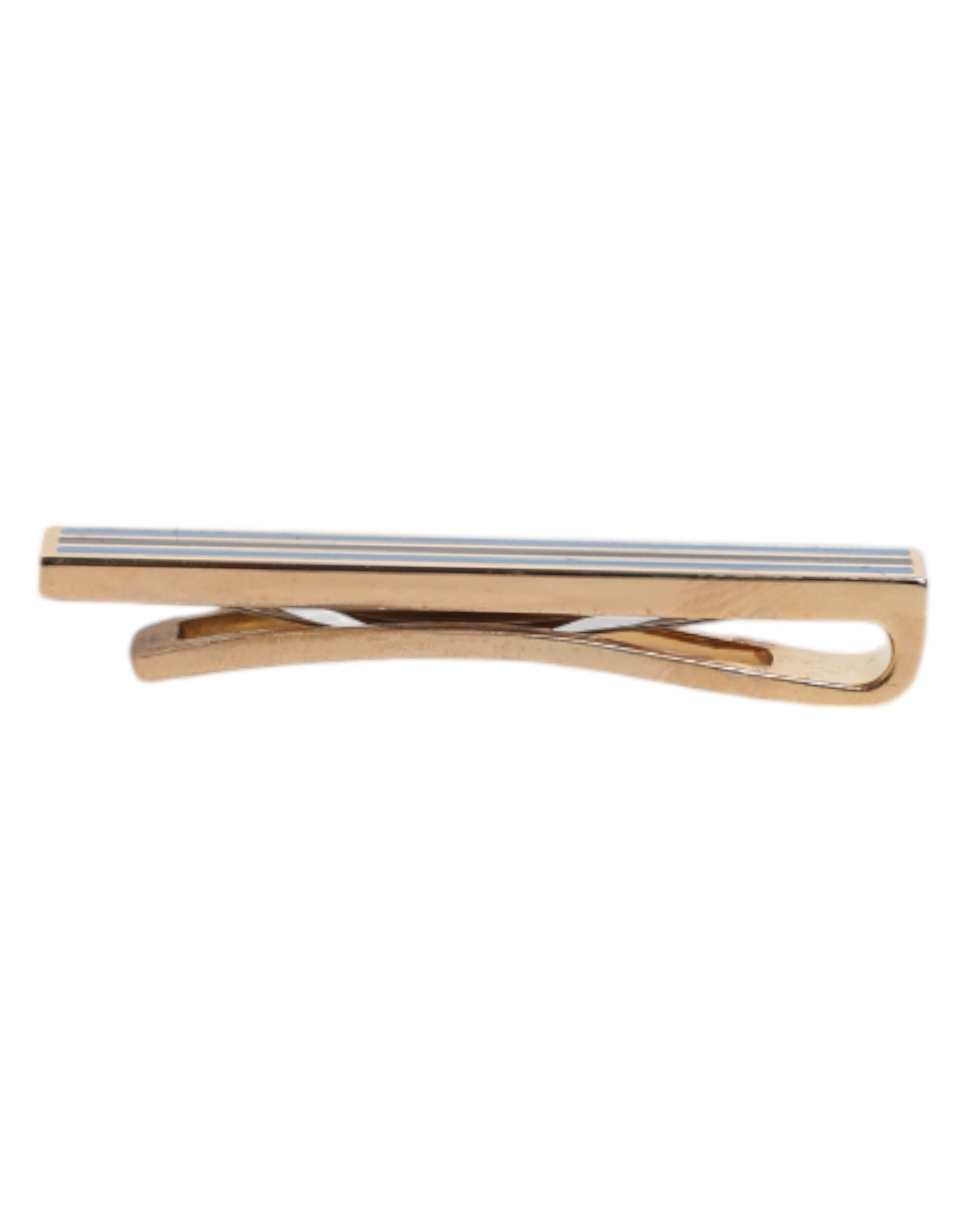 Dolce & Gabbana Gold Tone Brass Logo Branded Tie Clip Bar Dolce & Gabbana