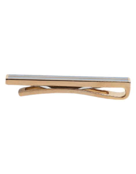 Dolce & Gabbana Gold Tone Brass Logo Branded Tie Clip Bar Dolce & Gabbana