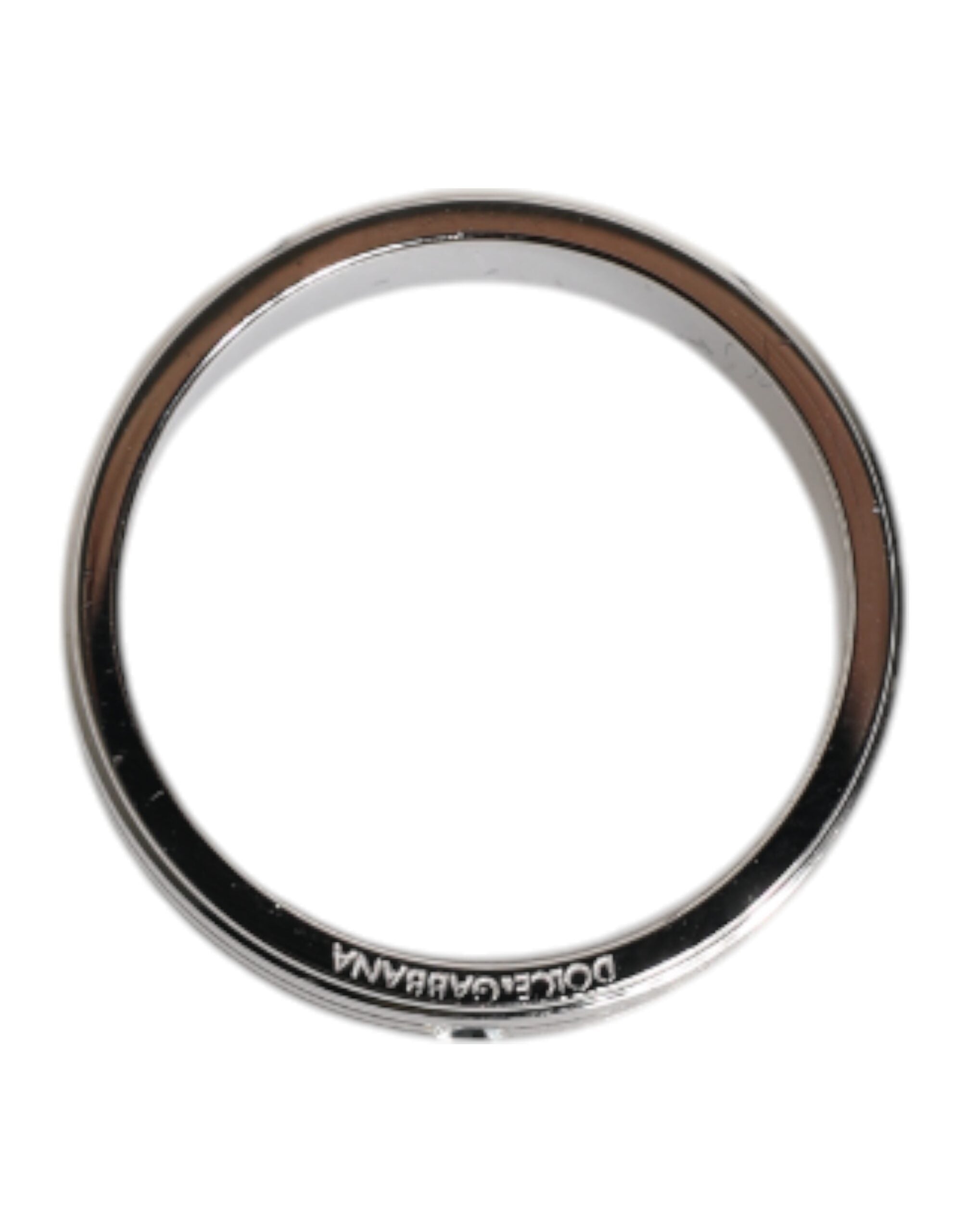 Dolce & Gabbana Silver Tone Brass Clear Crystal DG Logo Ring Dolce & Gabbana