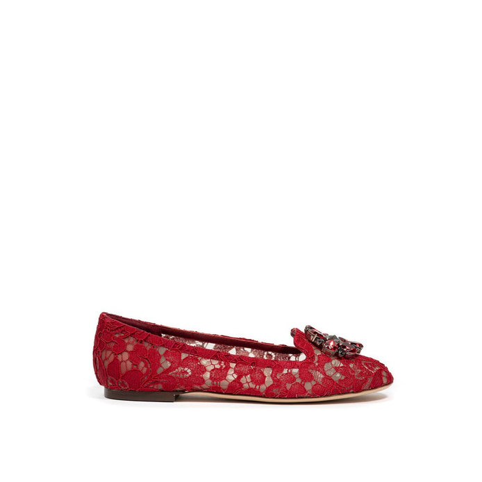 Dolce & Gabbana Red Viscose Ballet Flats Dolce & Gabbana