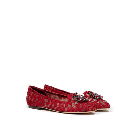 Dolce & Gabbana Red Viscose Ballet Flats Dolce & Gabbana