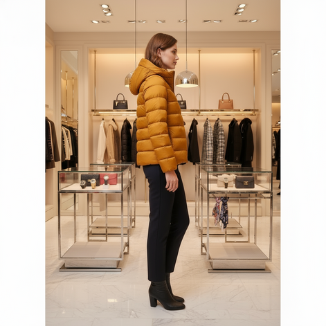 Herno Yellow Polyamide Coat Herno