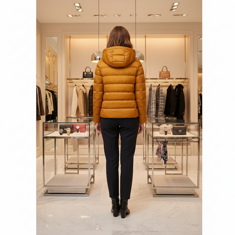 Herno Yellow Polyamide Coat Herno