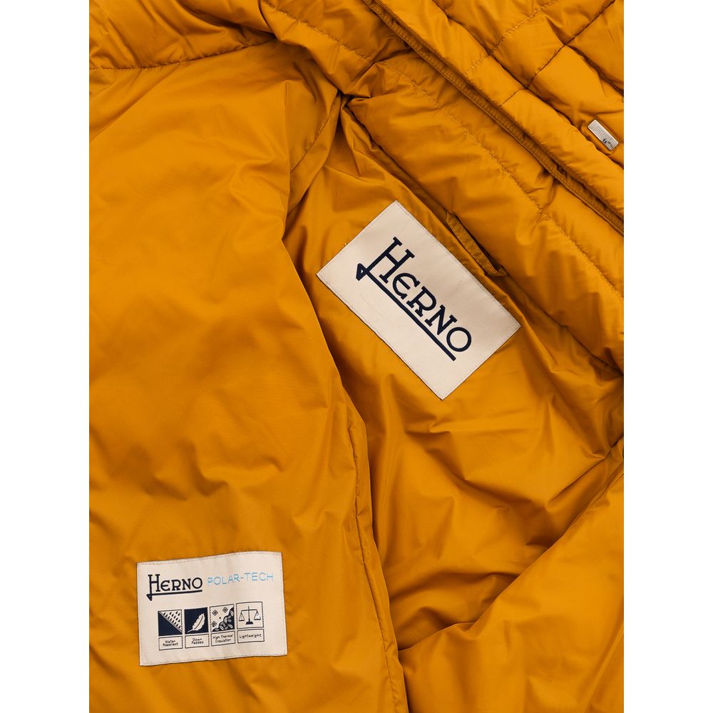 Herno Yellow Polyamide Coat Herno