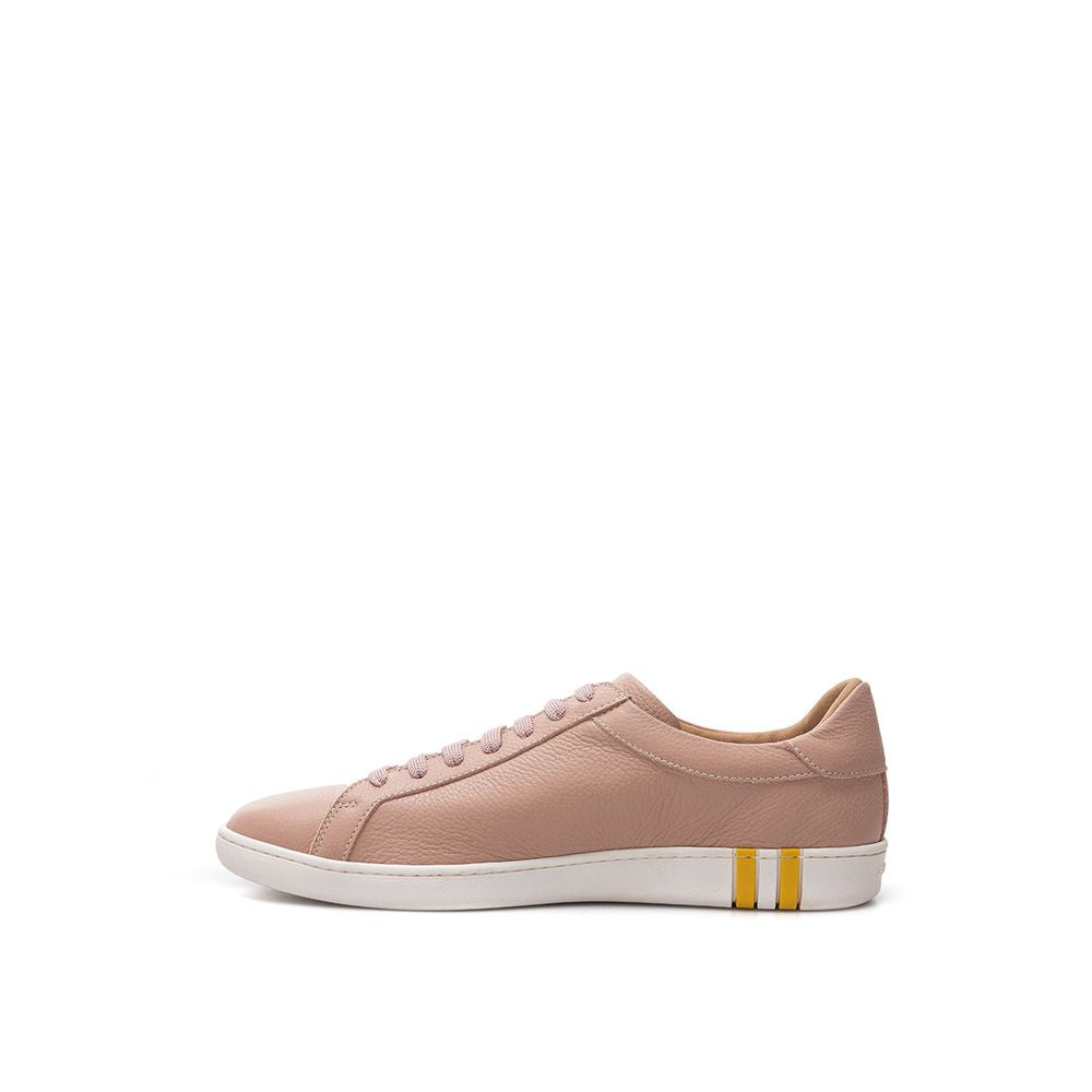 Bally Elegant Pink Cotton Leather Sneakers Bally