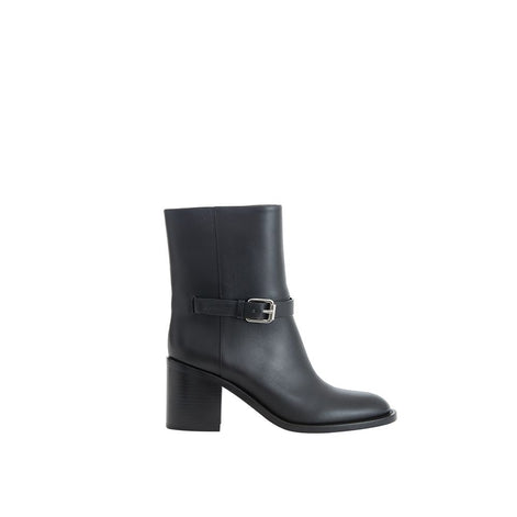 Burberry Black Leather Ankle Boots Burberry