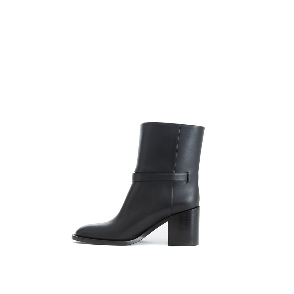 Burberry Black Leather Ankle Boots Burberry