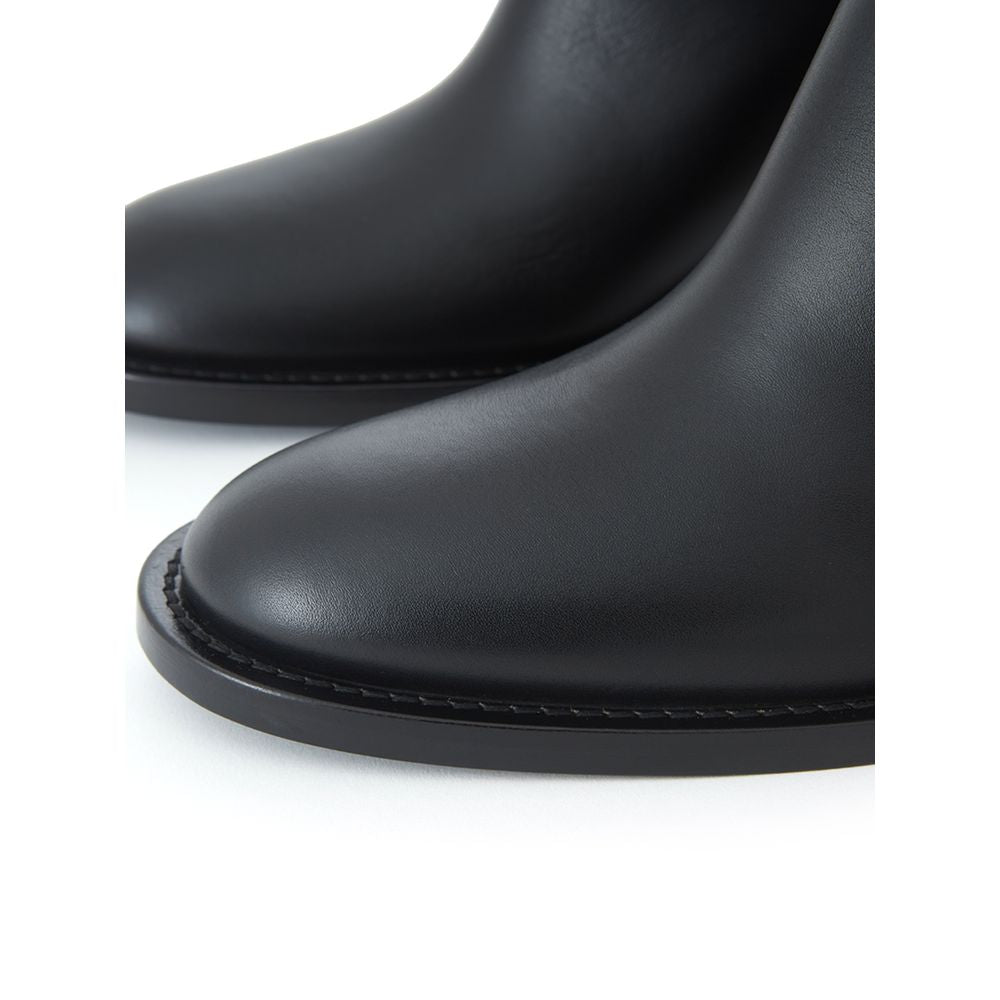 Burberry Black Leather Ankle Boots Burberry
