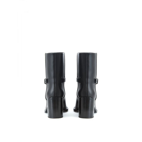 Burberry Black Leather Ankle Boots Burberry