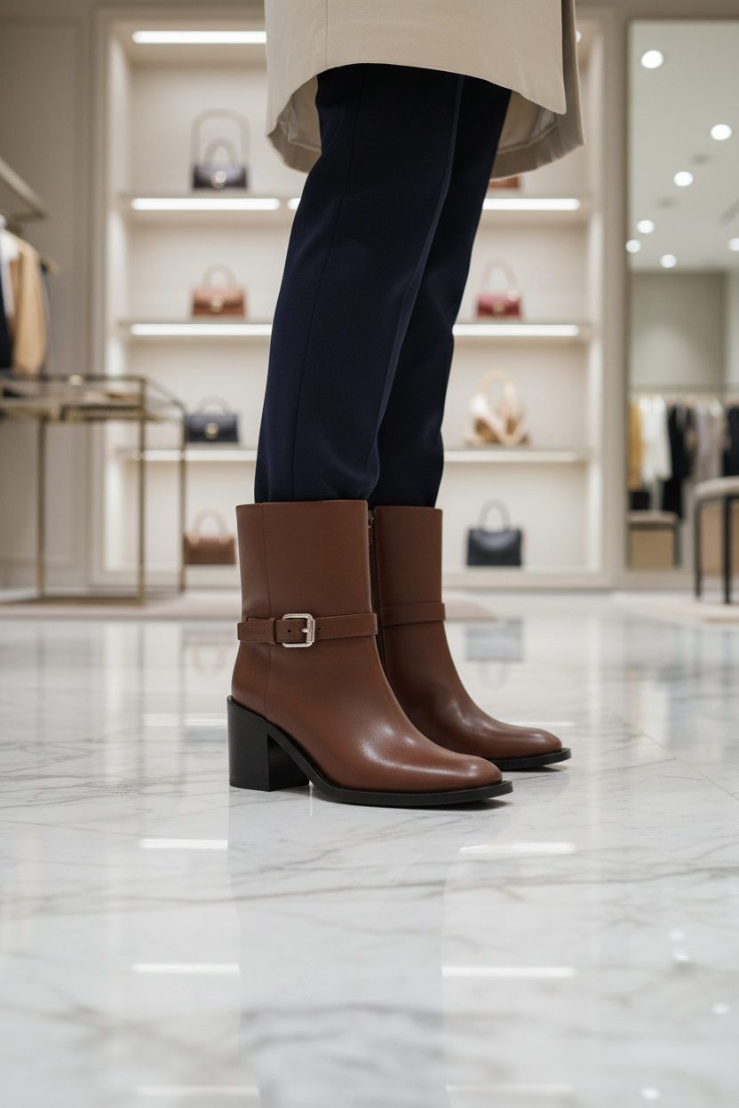 Bottines Burberry en cuir marron