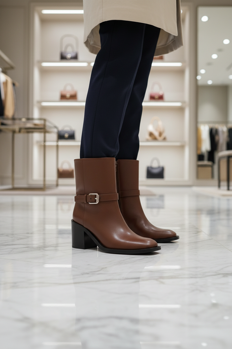 Bottines Burberry en cuir marron