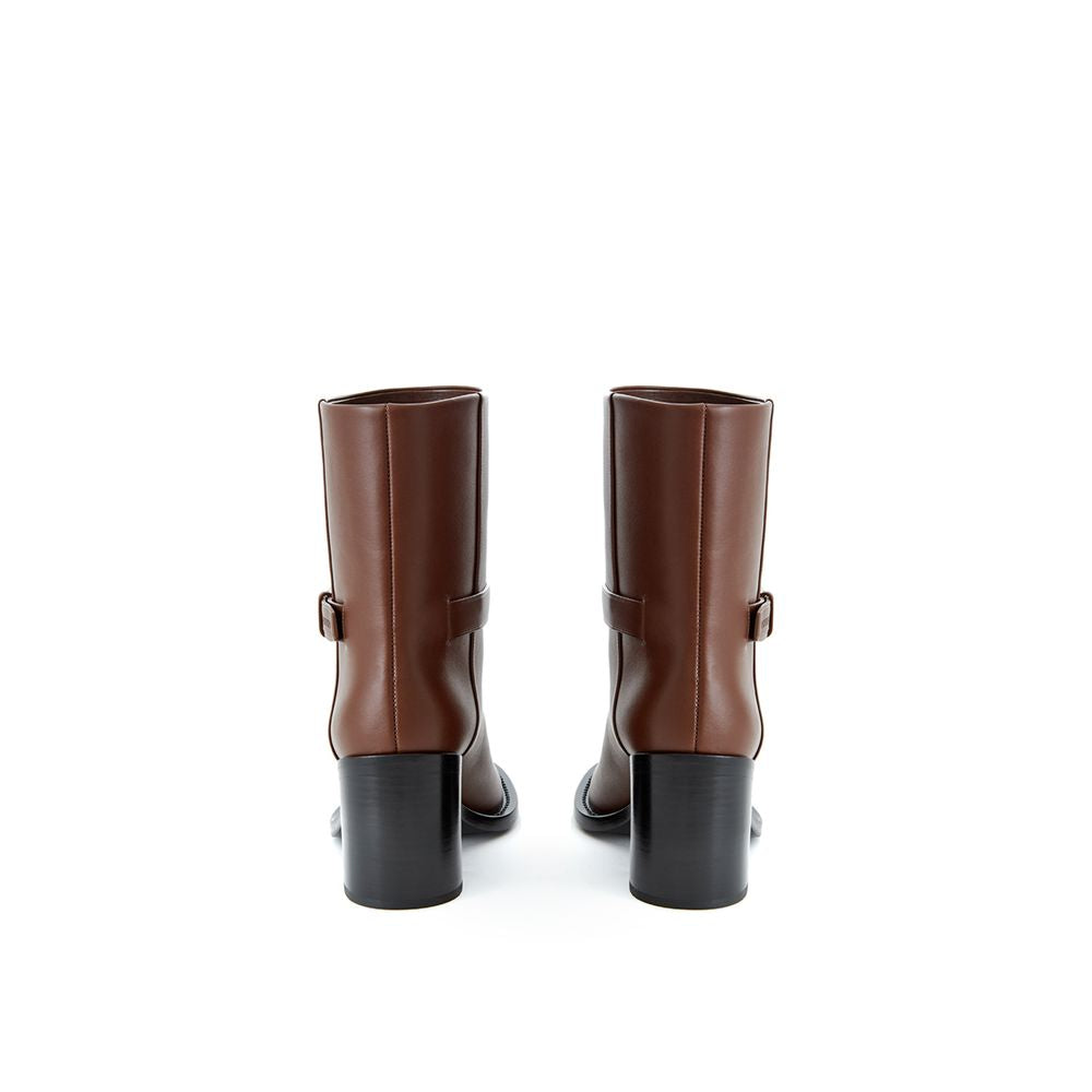 Burberry Brown Leather Ankle Boots Burberry