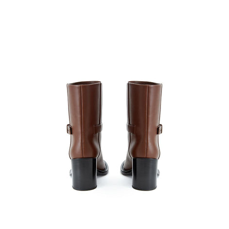 Burberry Brown Leather Ankle Boots Burberry