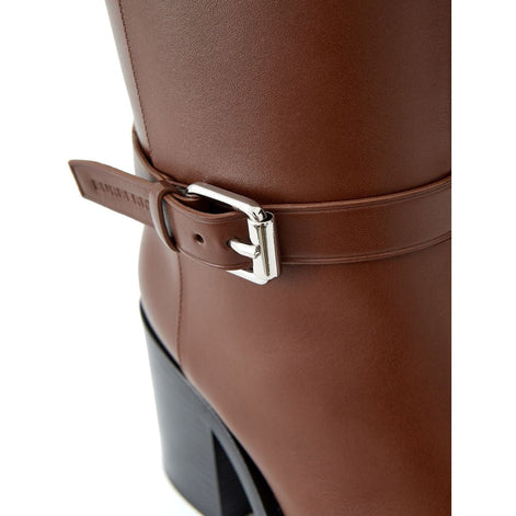 Burberry Brown Leather Ankle Boots Burberry