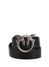 PINKO Black Calf Leather Bos Taurus Regular Belt PINKO