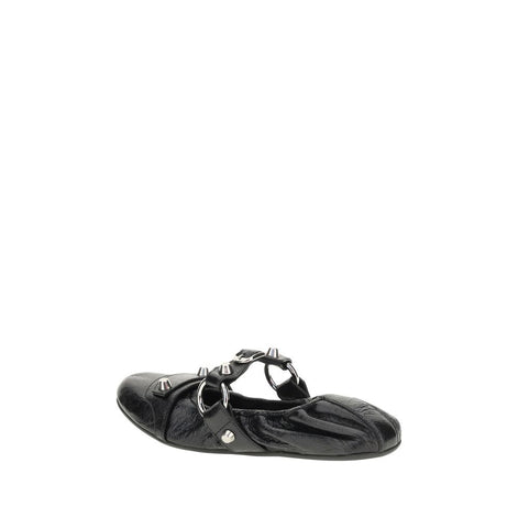 Balenciaga Black Calf Leather Bos Taurus Ballet Flats Balenciaga