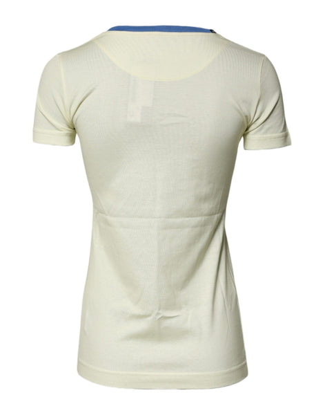 Dolce & Gabbana Light Yellow Cotton Short Sleeve T-shirt Dolce & Gabbana