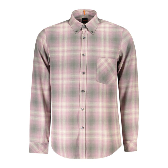 Hugo Boss Pink Cotton Men Shirt Hugo Boss