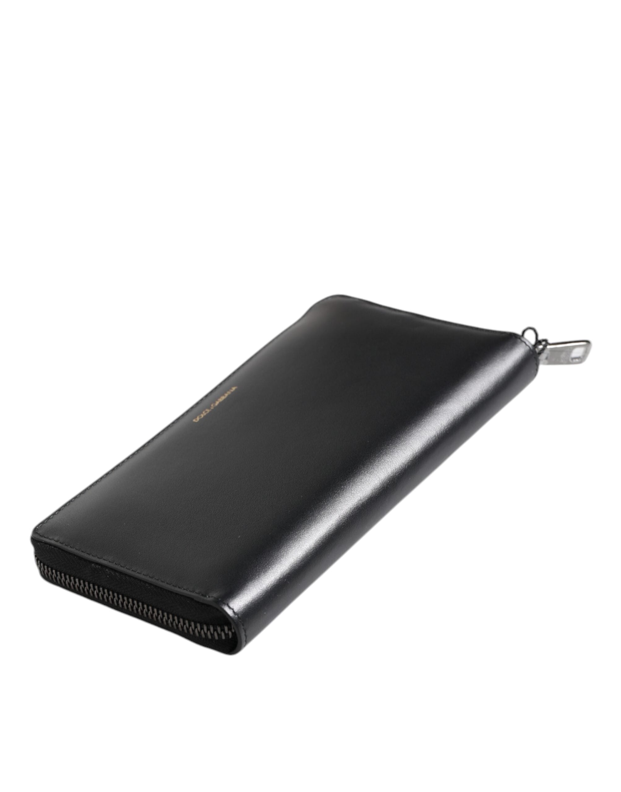 Dolce & Gabbana Black Blue Exotic Leather Embossed Continental Wallet Dolce & Gabbana