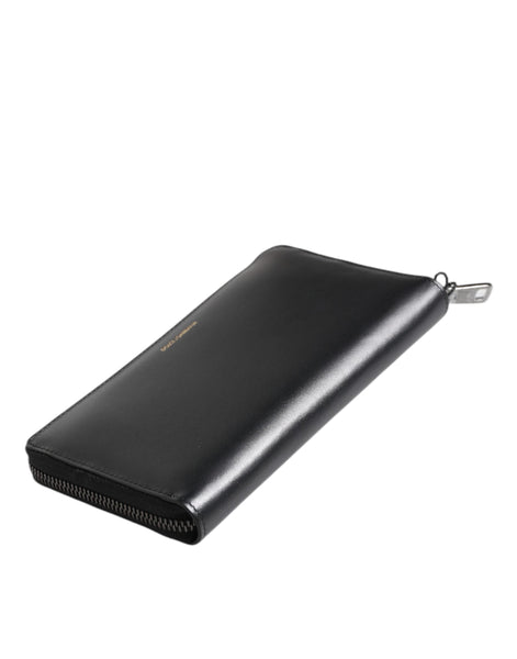 Dolce & Gabbana Black Blue Exotic Leather Embossed Continental Wallet Dolce & Gabbana