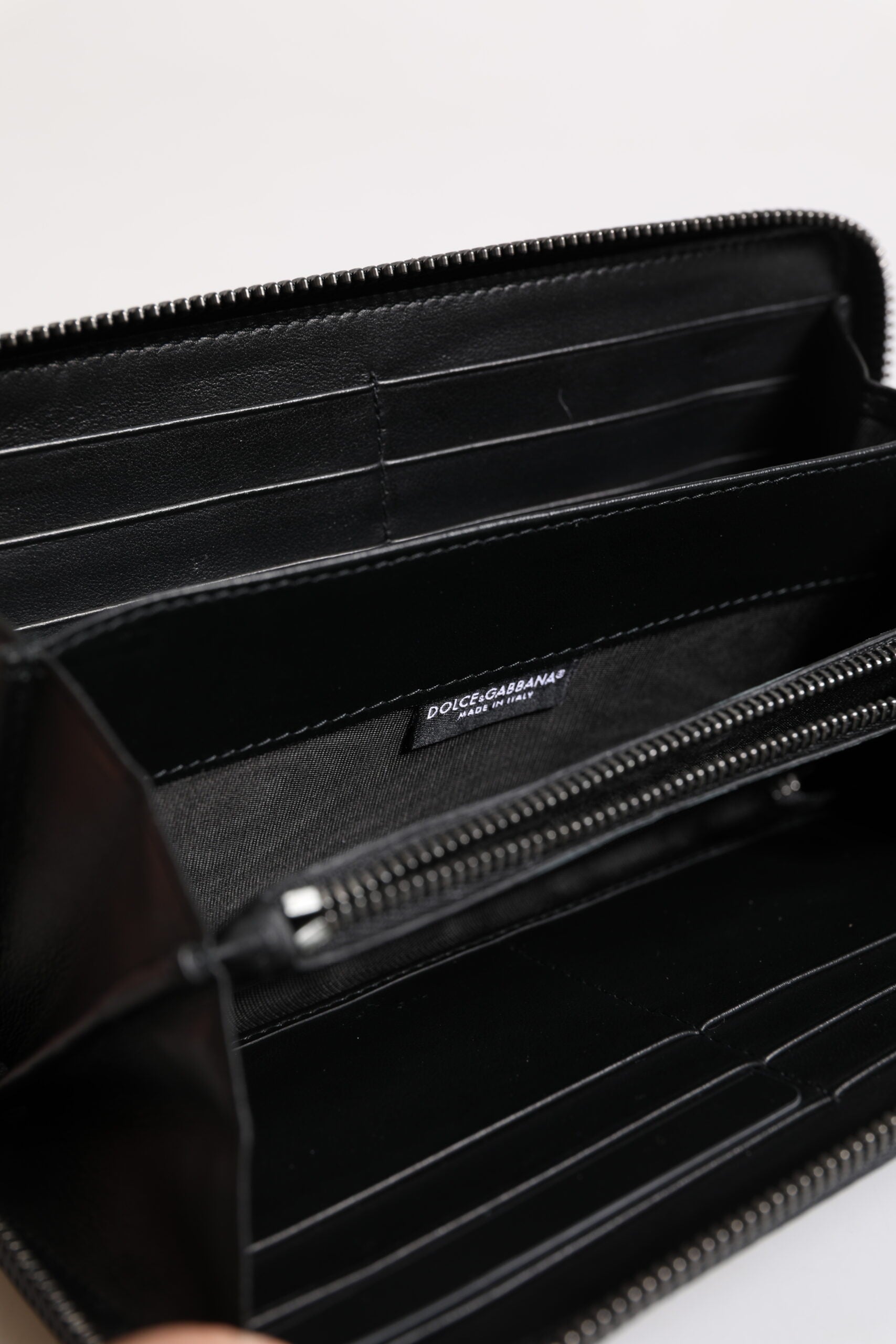 Dolce & Gabbana Black Blue Exotic Leather Embossed Continental Wallet Dolce & Gabbana