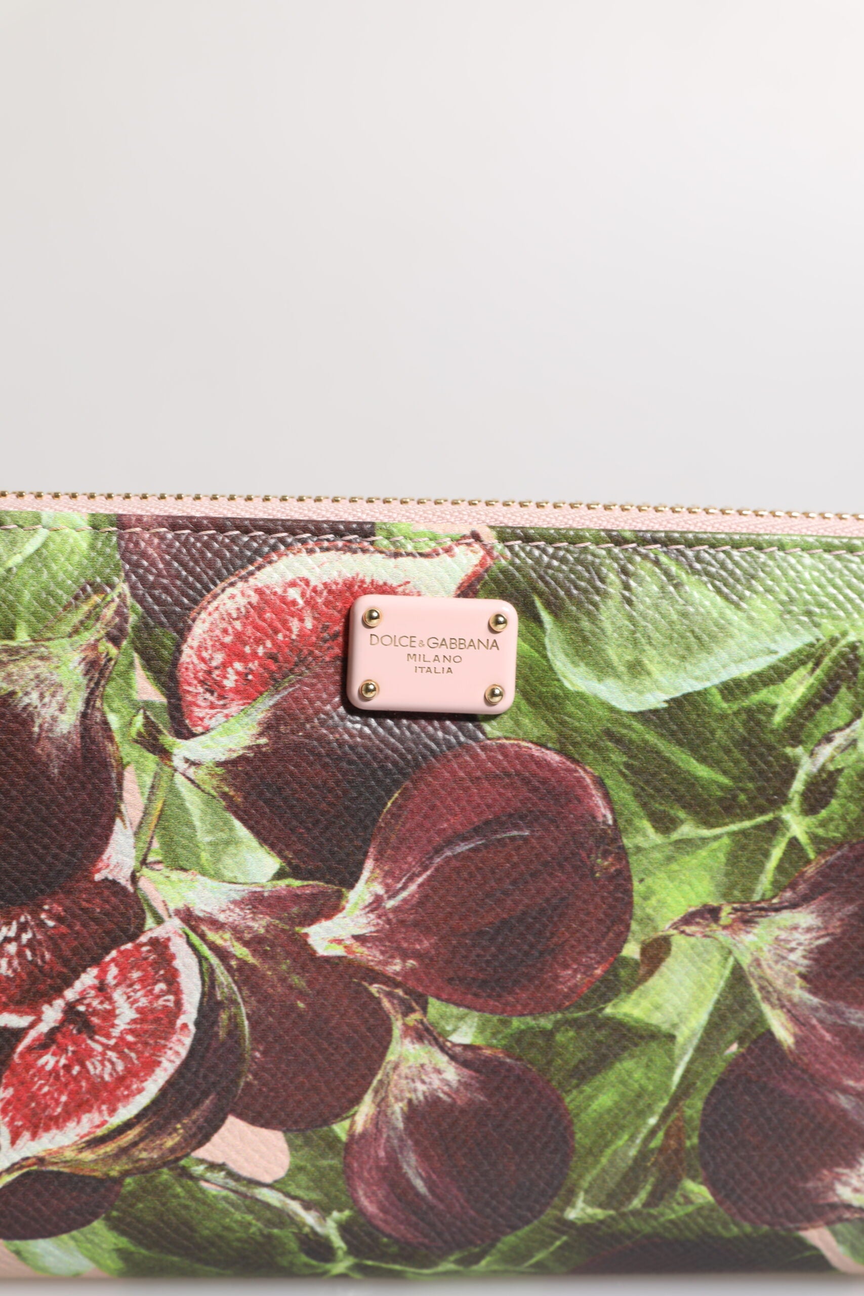 Dolce & Gabbana Multicolor Fig Fruit Dauphine Leather Zip Around Continental Wallet Dolce & Gabbana