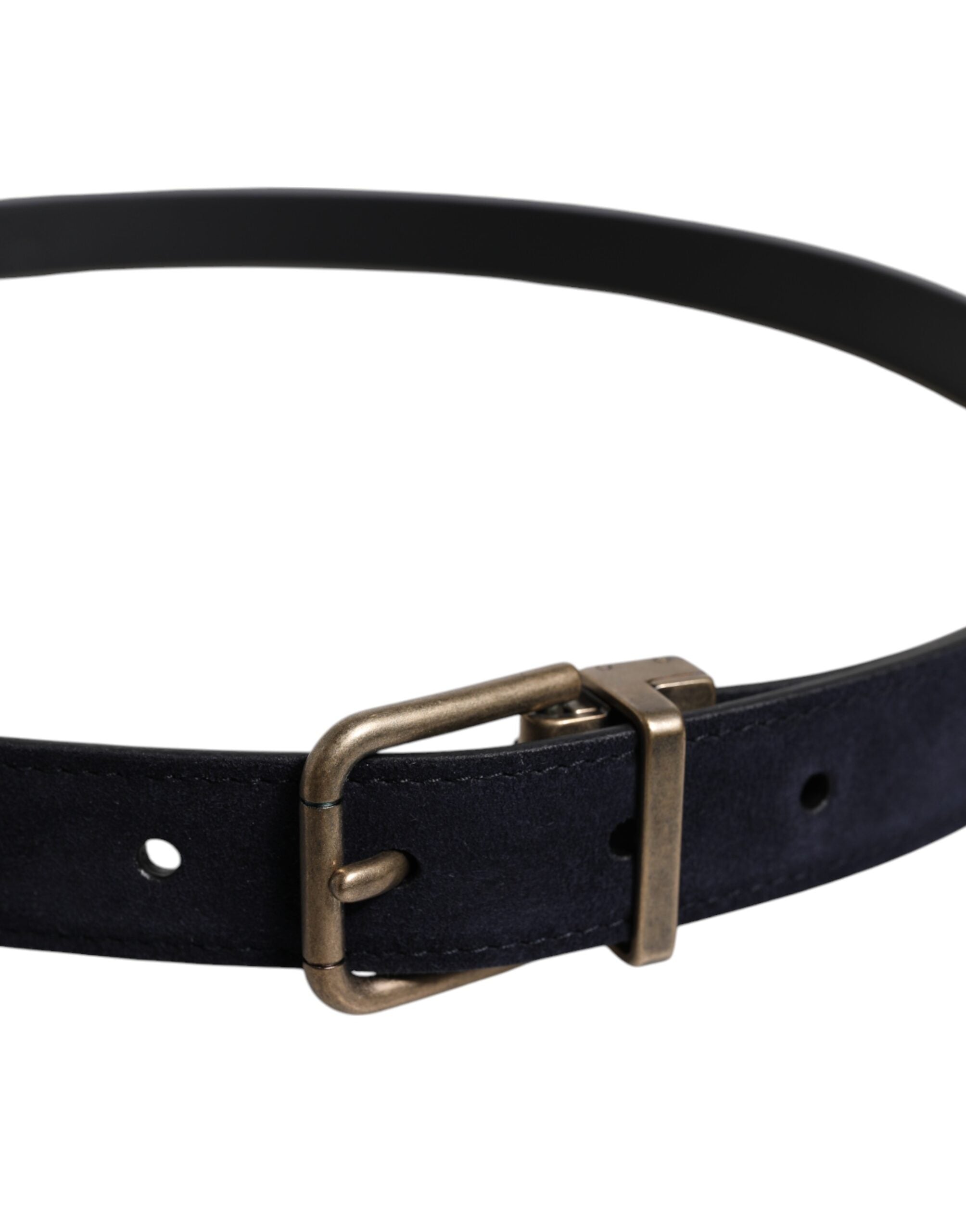 Dolce & Gabbana Black Goat Leather Metal Buckle Classic Belt Dolce & Gabbana